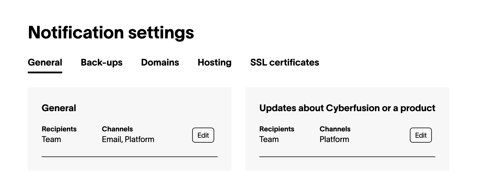 Notification settings